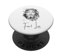 Jesus Christ "Fiat Lux" Ink Painting with Quote PopSockets Adhesive PopGrip