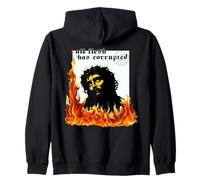 Jesus Christ Fire Metalhead TxRxP Original Sin Faith Bible Zip Hoodie