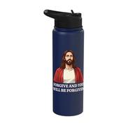 Jesus Christ Forgiveness Inspirational Motivational Quotes Stainless Steel Insulated Water Bottle