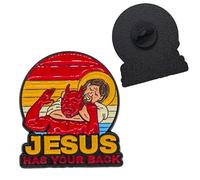 Jesus Christ Has Your Back Pin Badge Brooch Christian Gift God Holy Church Devil Satan Jewellery Religion Religous Christianity Bible Prayer Praying Catholic Lapel Bag Jacket Funny Joke Rude