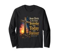 Jesus Christ Hebrews 13:8 Yesterday Today Forever Cross Long Sleeve T-Shirt
