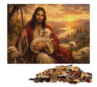 Jesus Christ Holding A Lamb Jigsaw Puzzle for Adults | For home use: Jigsaw Puzzle for Adults: activity for family time on quiet evenings.