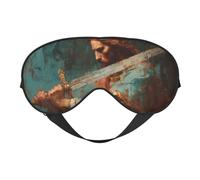 Jesus Christ Holding A Sword Sleep Mask Eye Mask with Adjustable Strap, Eye Sleep Shade Cover Blocks Light for Women Men Airplane Travel Nap Meditation