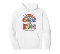 Jesus Christ Is King Christian Faith Cross Rainbow Stars Pullover Hoodie