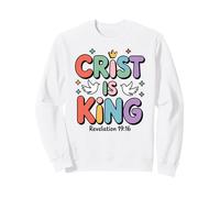 Jesus Christ Is King Christian Faith Crown Doves Stars Sweatshirt