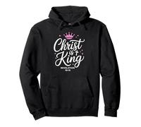 Jesus Christ Is King Pink Crown Stars Glory Christian Faith Pullover Hoodie