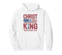 Jesus Christ Is King US Flag Cross Faith Patriots Pullover Hoodie