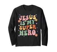 Jesus Christ is My Superhero Jesus Loves You Funny Christian Long Sleeve T-Shirt