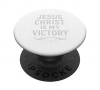 Jesus Christ Is My Victory Gospel Message PopSockets Adhesive PopGrip