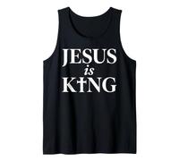 Jesus Christ is the King with Cross Religion God Jesus Tank Top