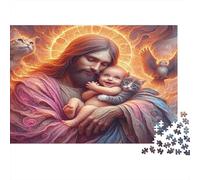 Jesus Christ Jigsaw Puzzle Holding Baby 1000 Piece Recycled Paper Adults Jigsaws Educational Game Family Learning Home DecorationMen Women 70x50cm/1000pcs