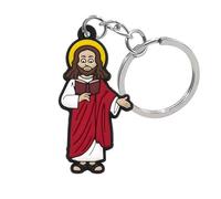 Jesus Christ Keyring Christian Catholic Holy Bible Keychain Gift Church Crucifix Key Ring Chain Bag Jacket Keys Christmas Easter Gift Praying Prayer Luck Religion Religious (Jesus Christ)