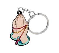 Jesus Christ Keyring Christian Catholic Holy Bible Keychain Gift Church Crucifix Key Ring Chain Bag Jacket Keys Christmas Easter Gift Praying Prayer Luck Religion Religious (Prayer/Rosary Beads)