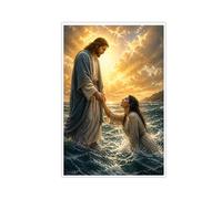 Jesus Christ & Mary Magdalene Canvas Wall Art, Religious Christian Prints, Faith Hope Inspiration Artwork, Divine Love Wall Decor for Living Room,-24x36inch(60x90cm)-Unframe-style