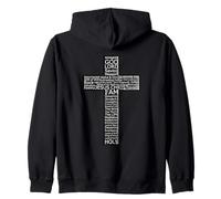 Jesus Christ Messiah Biblical Names Christian Faith Cross Zip Hoodie