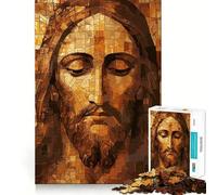 Jesus Christ Mosaic 1000 Piece Puzzle For Teenagers Pastime Game Tight Connection Home Play Unique Gift (50x75cm)