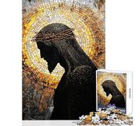 Jesus Christ Mosaic Art 1000 Piece Jigsaws for Teenagers Puzzle Improve Attention Span And Focus Peaceful Relaxing Leisure Fun (38x52cm)