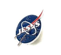 Jesus Christ NASA Meatball Logo Religion Space Christianity Metal Pin Badge