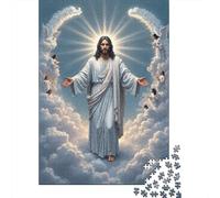 Jesus Christ Open Arms Puzzle 1000 Piece Recycled Paper for Women Gifts for Men Jigsaw Heaven Clouds ArtPuzzles Educational Game Challenge Home Activity Birthday Gifts 70x50cm/1000pcs