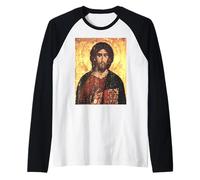 Jesus Christ Orthodox Icon Pantocrator of Hilandar Almighty Raglan Baseball Tee