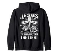 Jesus Christ Our Lord Savior The Way Truth & Light Christian Zip Hoodie