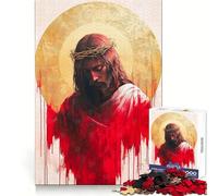 Jesus Christ Painting 1000 Piece Jigsaw Puzzles for Adults Jigsaw Creative Fun Clean Cut Fun Challenge Evening Game (50x75cm)