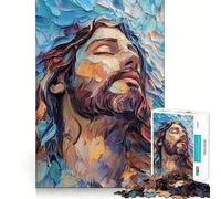 Jesus Christ Painting Jigsaw for Adults 1000 Pieces Unwind Game Rich Color Enjoyable Challenge Art Display (50x75cm)