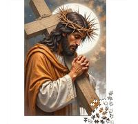Jesus Christ Passion Jigsaw Puzzle 1000 Piece Recycled Paper for Adults Christian Faith DecorPuzzle Educational Game Decompression Home Activity Great Gift Idea 70x50cm/1000pcs