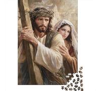 Jesus Christ Passion Puzzle 1000Pc Recycled Paper for Women Gifts for Men Jigsaw Catholic Stations DecorPuzzles Educational Game Challenge Home Activity Great Gift Idea 70x50cm/1000pcs
