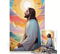 Jesus Christ Pastoral Jigsaws 1000 Pieces for Adults Sharp Brain Perfect Connection Family Bond Art Work (50x75cm)