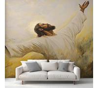 Jesus Christ Photo Wallpaper, Spiritual Christian Wallpaper Mural, 200x140cm Wall Paper for Bedroom Living Room, Non-Woven Wall Mural Room Decor EL&D81