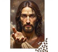Jesus Christ Portrait 1000 Pc Sturdy Paper Board Puzzle Parent-Child Interactive Game Unique Artwork HD Printing 38x26cm/1000pcs