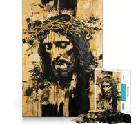 Jesus Christ Portrait 1000 Piece Jigsaw Puzzle for Teenagers Decompress Tight Connection Fun Challenge Art Display (38x26cm)