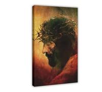 Jesus Christ Portrait Canvas, Inspirational Christian Wall Art, Catholic Religious Decor, Jesus Canvas Art for Church Or Home