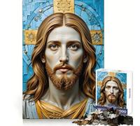 Jesus Christ Portrait Jigsaw for Teenagers1000 Pieces Cognitive Boost Nice Thick Family Bond Santa Surprise (50x75cm)