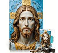 Jesus Christ Portrait Jigsaw for Teenagers1000 Pieces Cognitive Boost Nice Thick Family Bond Santa Surprise (50x75cm)