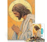 Jesus Christ Portrait Jigsaw Puzzle 1000 Piece for Adults Focus Boost Real Thick Family Play Night Play (38x26cm)