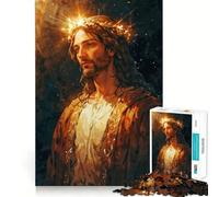 Jesus Christ Portrait Jigsaw Puzzles for Adults 1000 Pieces Recall Enhancer Creative Play Pattern Build Birthday Gift (38x52cm)