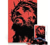Jesus Christ Portrait with Crown of Thorns for Adults 1000 Piece Puzzle Restful Game Tension Relief Family Bond Xmas Surprise (38x52cm)