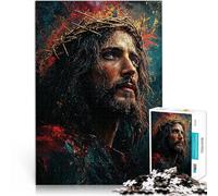 Jesus Christ PortraitPuzzle for Adults 1000 Pieces Stress Reliever Staycation Kill time is ideal as gifts for the whole family 38x26cm