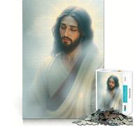 Jesus Christ Praying in Heaven 1000-piece Puzzle for Teenagers Clear Logic Snug Joint Fun Activity Christmas Surprise (50x75cm)
