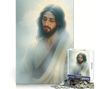 Jesus Christ Praying in Heaven Jigsaw Puzzles for Adults 1000 Pieces Creative Play True Detail Real Challenge Art Decor (38x52cm)