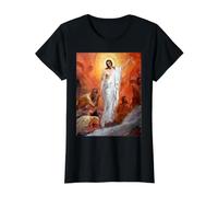 Jesus Christ Preaching to the Spirits in Prison Hell Value Graphic T-Shirt, Women, Black, M