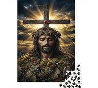 Jesus Christ Premium 1000 Pieces Thick Cardboard Puzzle Crown of Thorns for Older Children 12+ Anxiety Relief Indoor Activity 70x50cm/1000pcs