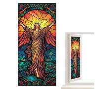 Jesus Christ PVC Window Film | Wall Stickers,PVC Film Wall Decals and Stickers, No Glue Static Window Clings Decorations, Window Privacy for -Religious Parties and Christmas