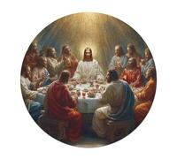 Jesus Christ - Religion 120 Piece Circular Jigsaw Puzzle Faith Animal Shape All Ages Educational Stress Relief Puzzle Home Decor Creative Challeng Challenging 120 PCS