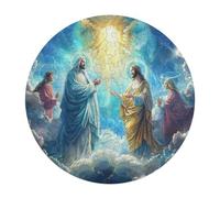 Jesus Christ - Religion 120 Piece Circular Puzzle Conviction Faith Animal Shape Educational Stress Relief Puzzle All Ages Home Decor Creative Design Educational Challenging 120 PCS