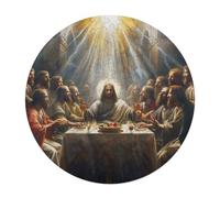 Jesus Christ Religion 128 Piece Round Puzzle Conviction Faith Animal Shape Large Format Challenging Puzzle Decorative Finish Home Wall Art Ready Stress Relief Challenging 120 PCS