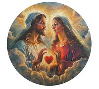 Jesus Christ - Religion 195 Piece Circular Jigsaw Puzzle Conviction Faith Animal Shape Premium Educational Puzzle for Children & Adults Relaxing Activity Home Decor Gift 195 PCS