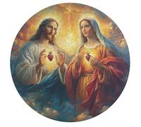 Jesus Christ - Religion 195 Piece Circular Jigsaw Puzzle Faith Animal Shape All Ages Suitable Stress Relief Puzzle Educational Learning Through Play Home Decor 195 PCS